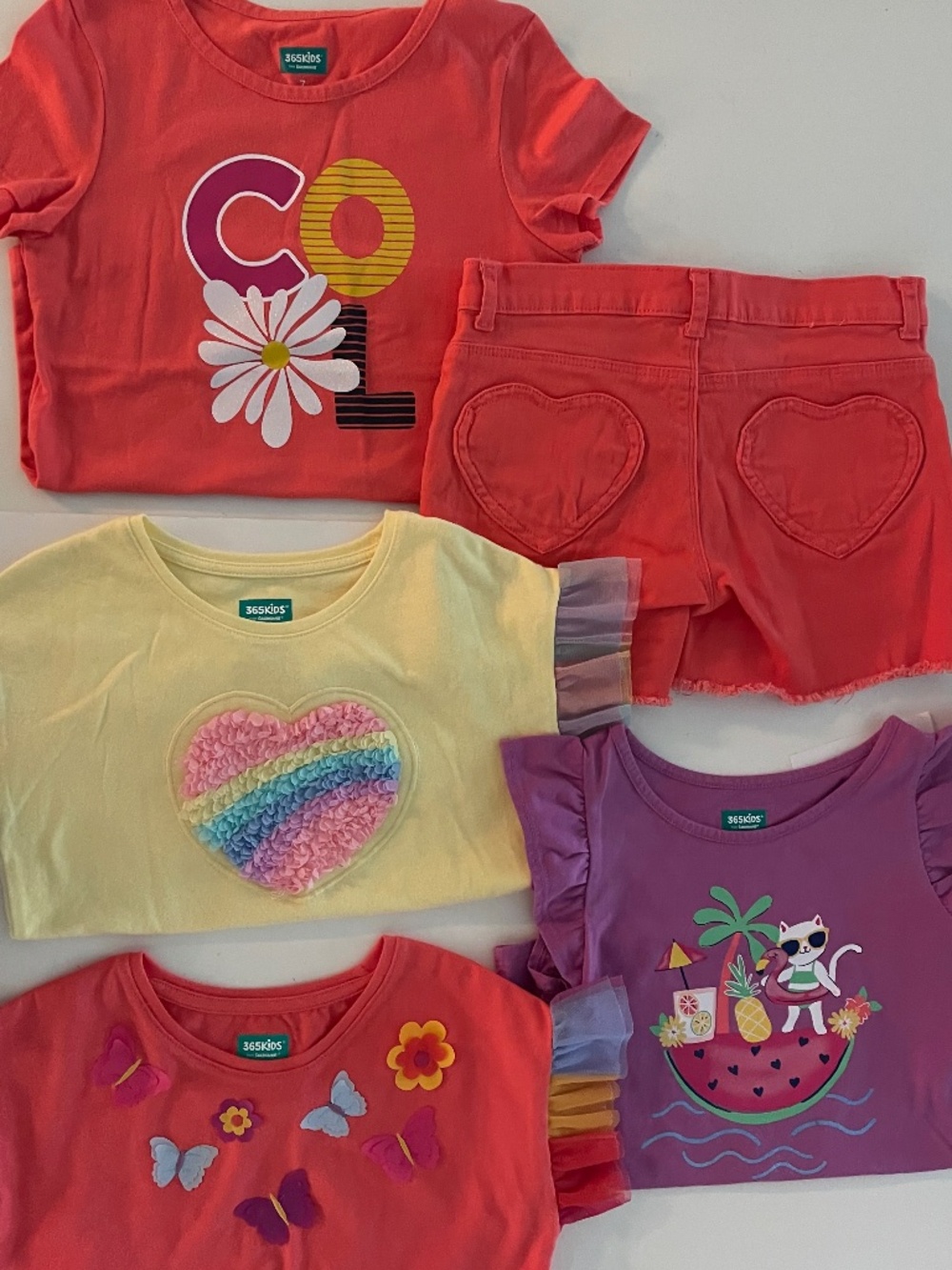 Girls Bundle Lot of Summer Shirts & Shorts Girls size 7